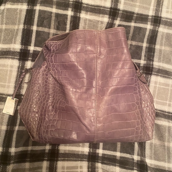 Furla lavender Elisabeth Croc embossed hobo bag - Picture 2 of 7